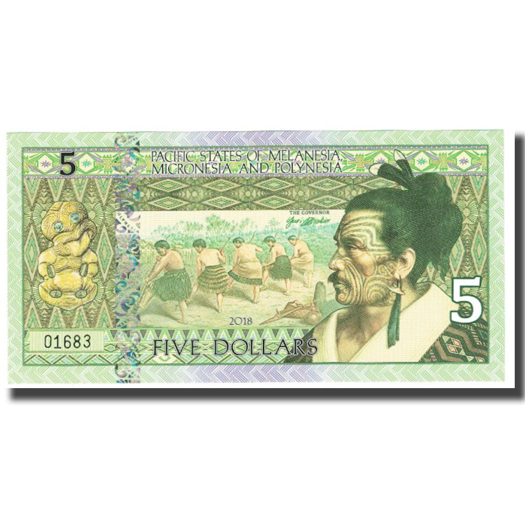 Banknote, United States, 5 Dollars, 2018, PACIFIC STATES OF MELANESIA MICRONESIA