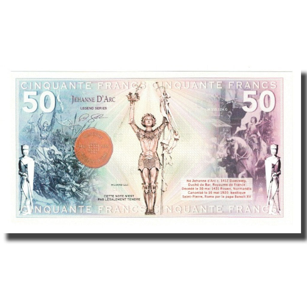 France, 50 Francs, 2019, JEANNE D ARC, UNC(65-70)
