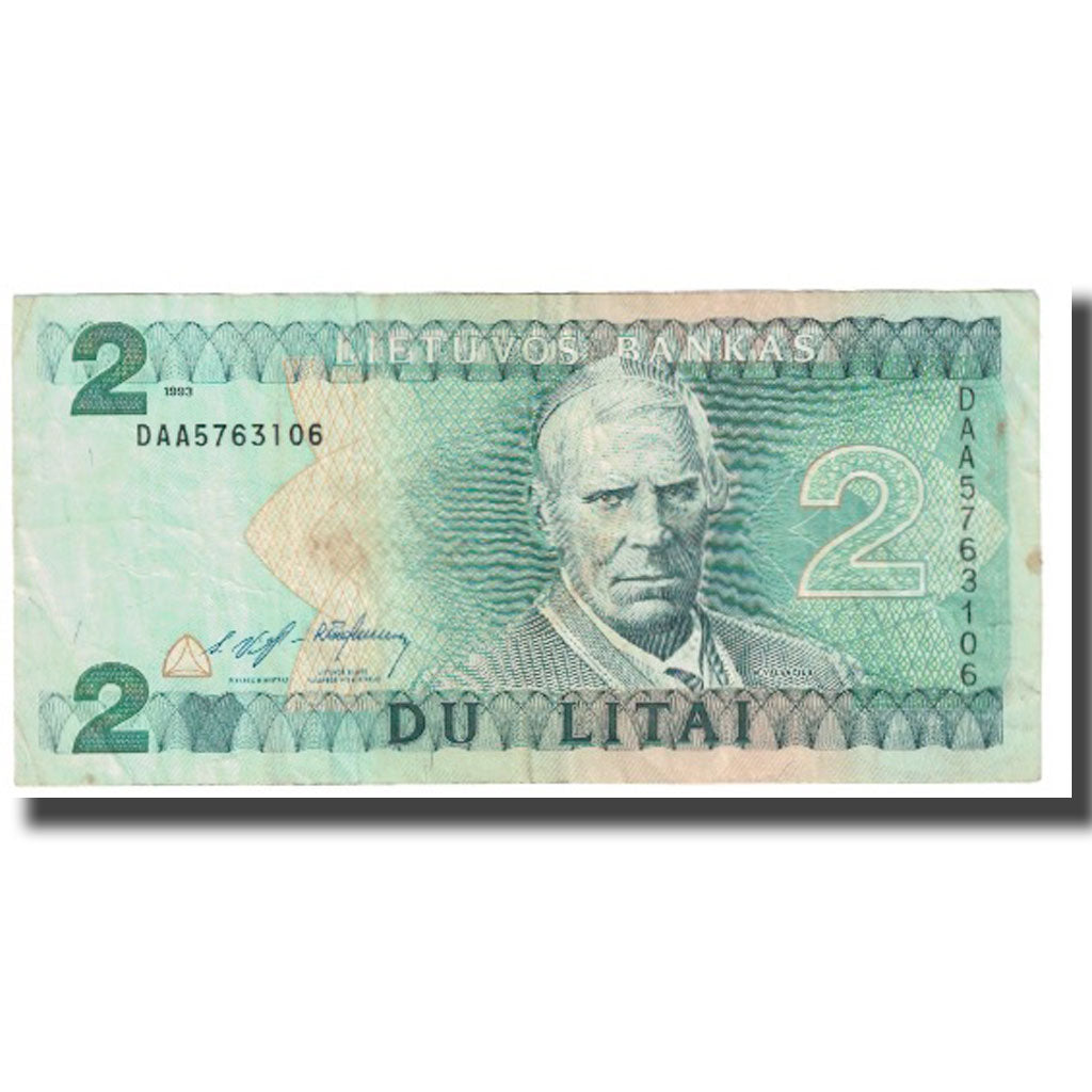 Banknote, Lithuania, 2 Litai, 1993, KM:54a, EF(40-45)