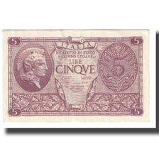 Banknote, Italy, 5 Lire, 1944, 1944-11-23, KM:31a, EF(40-45)