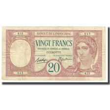 Banknote, French Somaliland, 20 Francs, KM:7a, EF(40-45)