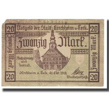 Banknote, Germany, 20 Mark, château, 1918, 1918-10-31, KIRCHHEIM, EF(40-45)
