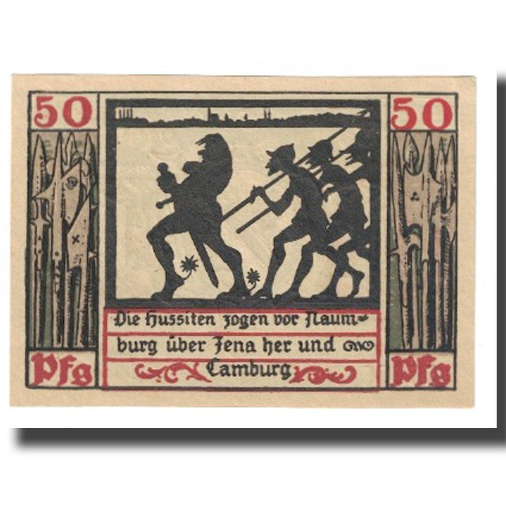 Banknote, Germany, 50 Pfennig, personnage, 1920, NAUMBURG, UNC(65-70)