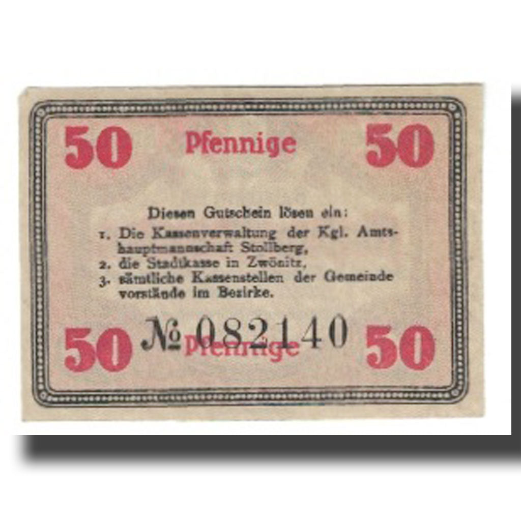 Banknote, Germany, Stollberg, 50 Pfennig, Texte, 1919, 1919-12-31, UNC(65-70)
