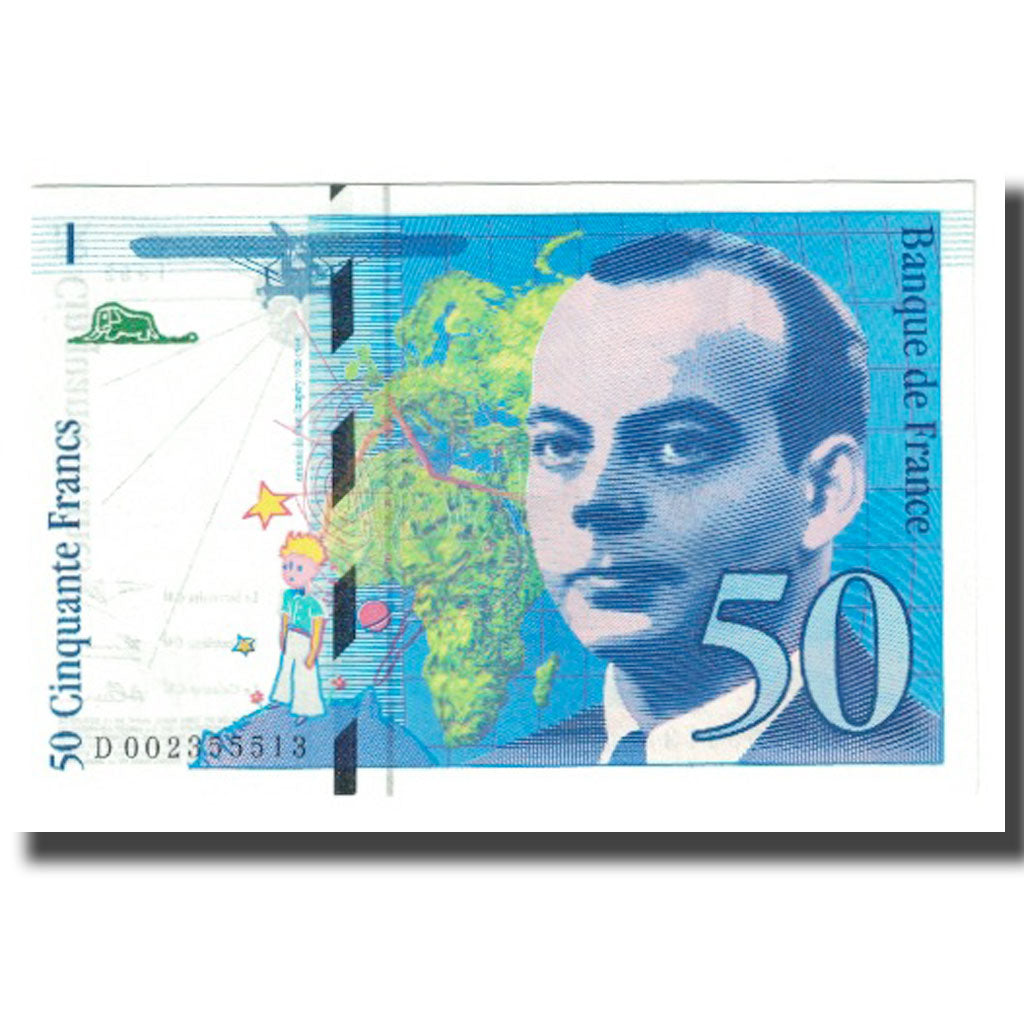 France, 50 Francs, St Exupéry, 1992, D.Bruneel-J.Bonnardin-C.Vigier