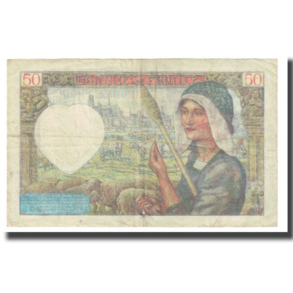 France, 50 Francs, 1942, P. Rousseau and R. Favre-Gilly, 1942-05-15, EF(40-45)