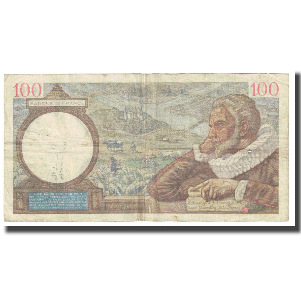France, 100 Francs, 1940, P. Rousseau and R. Favre-Gilly, 1940-03-07, VF(30-35)
