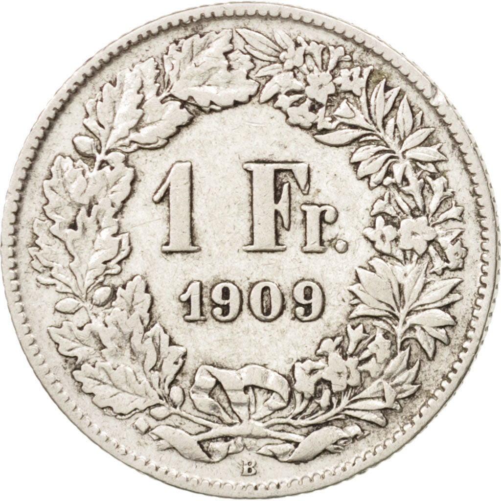 Switzerland, Franc, 1909, Bern, VF(30-35), Silver, KM:24