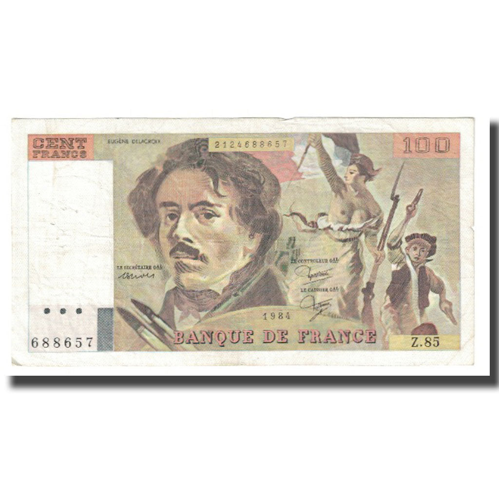 France, 100 Francs, 1984, STROHL TRONCHE DENTAUD, EF(40-45), Fayette:69.08a