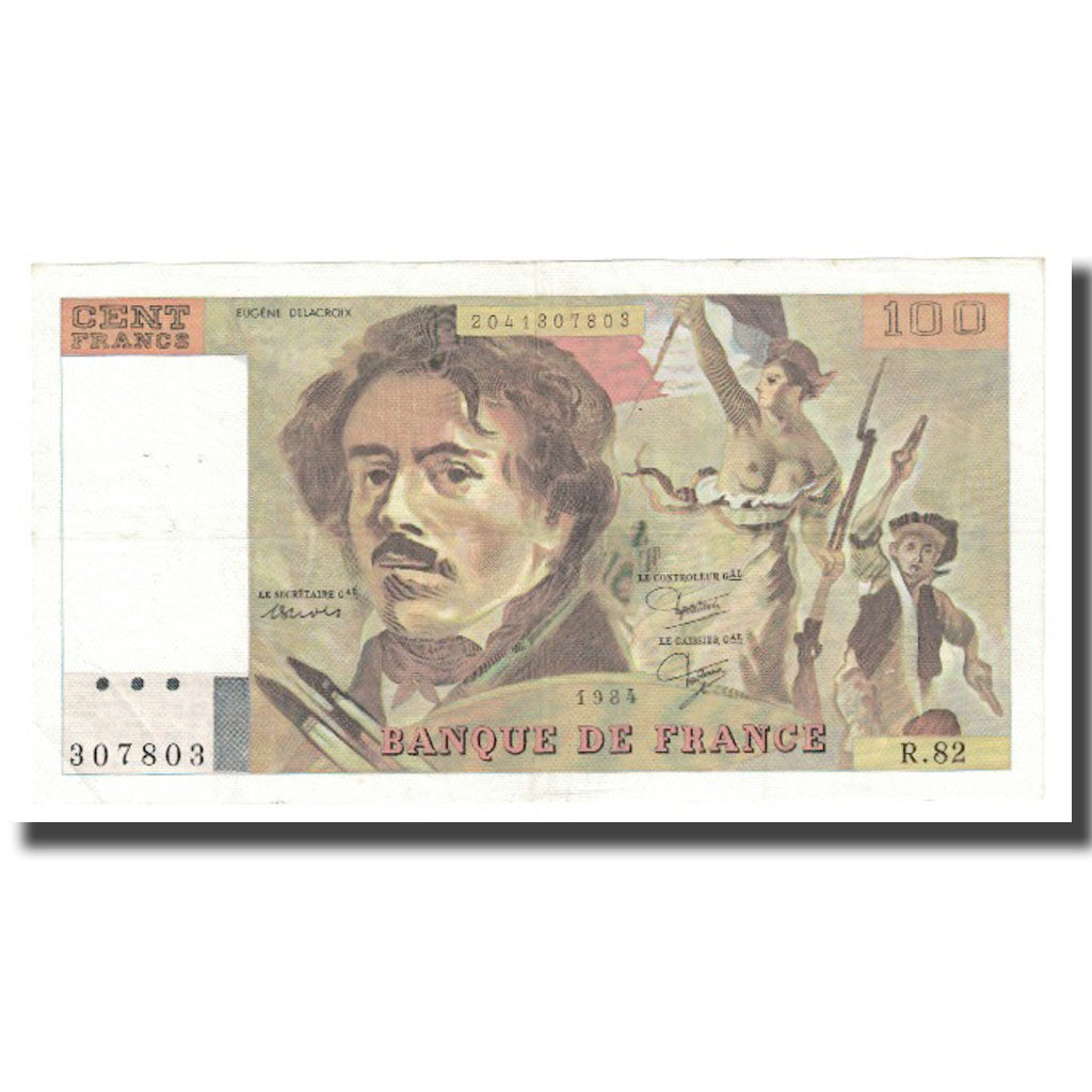 Frankrijk, 100 Francs, 1984, STROHL TRONCHE DENTAUD, SUP, Fayette:69.8a, KM:154b