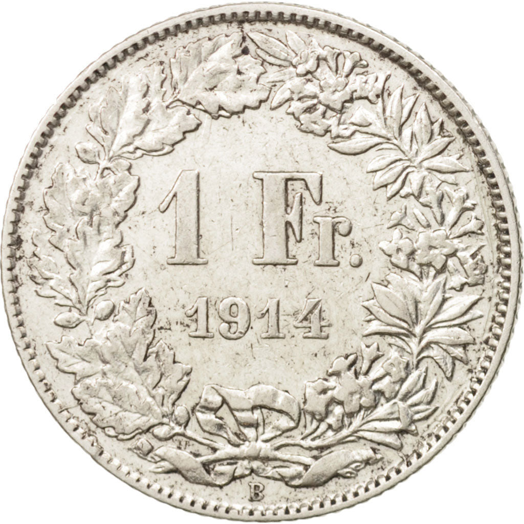 Switzerland, Franc, 1914, Bern, EF(40-45), Silver, KM:24