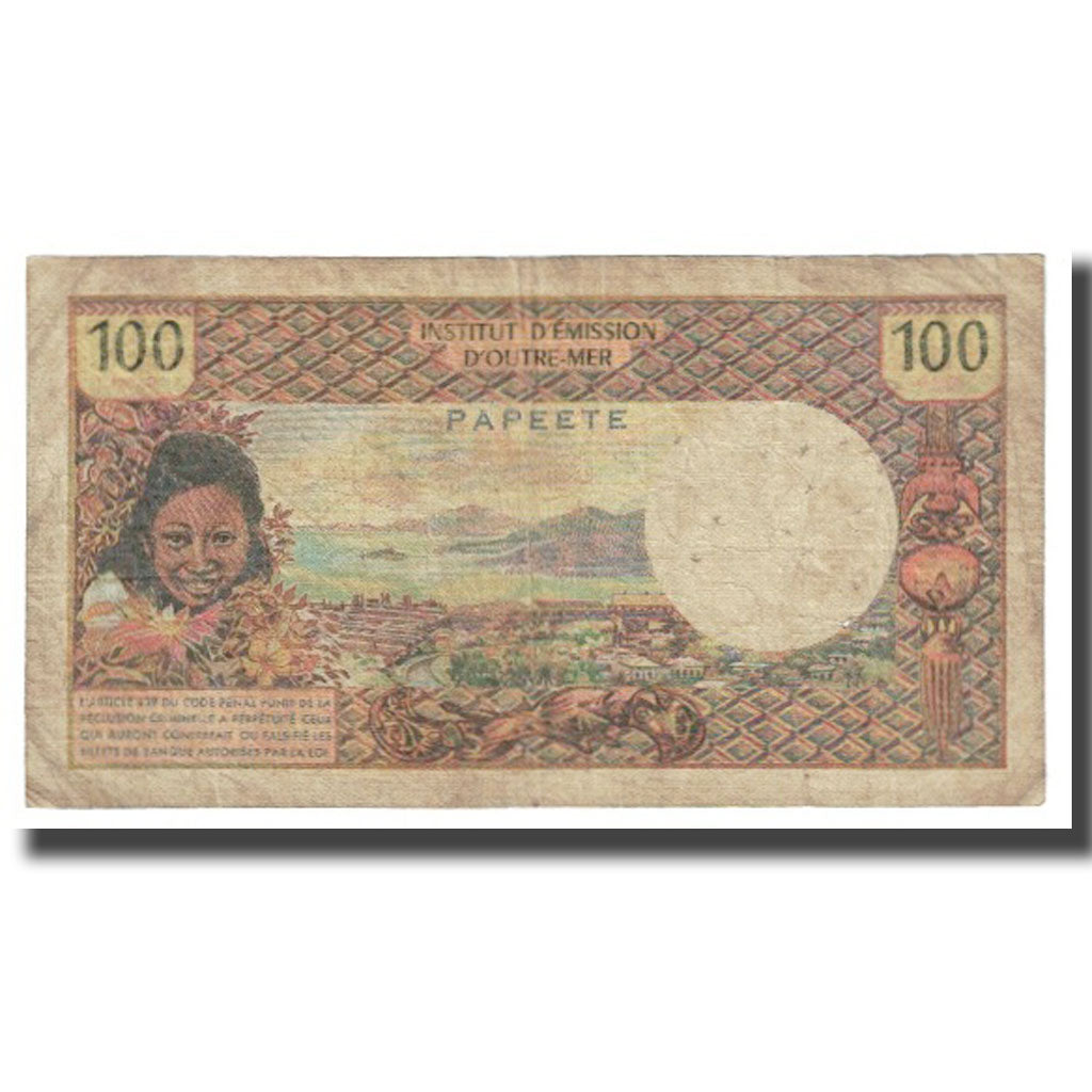 Banknote, Tahiti, 100 Francs, 1969, KM:23, VF(20-25)