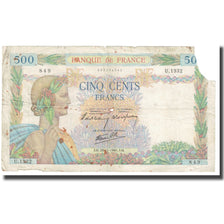 Frankreich, 500 Francs, 1940, P. Rousseau and R. Favre-Gilly, 1940-11-28, GE