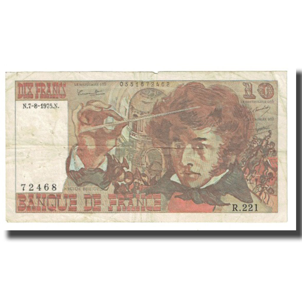 Frankrijk, 10 Francs, 1975, morant, bouchet, tronches, 1975-08-07, TB