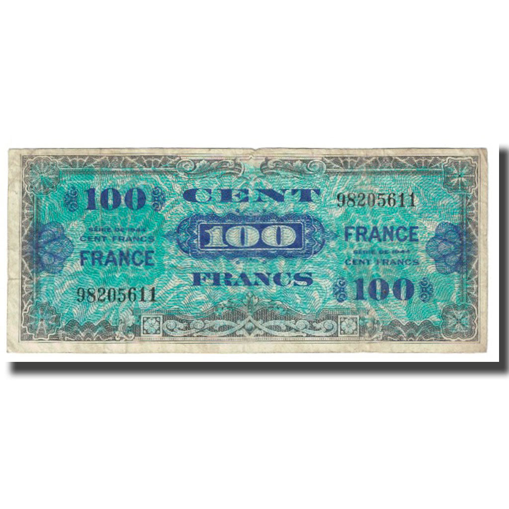 France, 100 Francs, 1944, VF(30-35), KM:123b