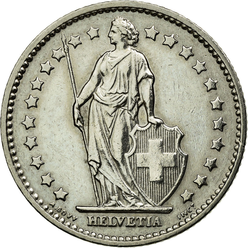 Coin, Switzerland, Franc, 1971, Bern, EF(40-45), Copper-nickel, KM:24a.1