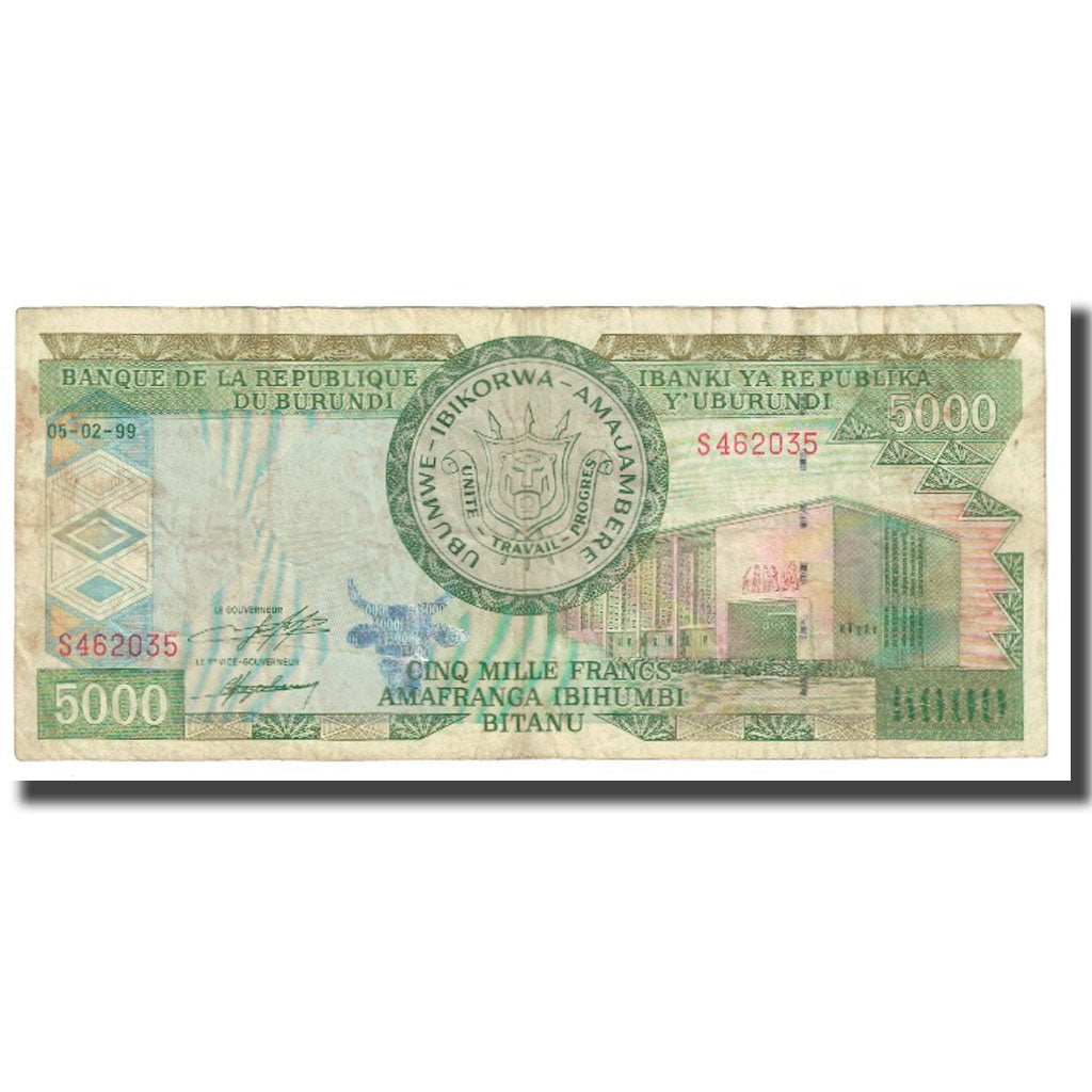 Banknote, Burundi, 5000 Francs, 1999, 1999-02-05, KM:42c, VF(20-25)
