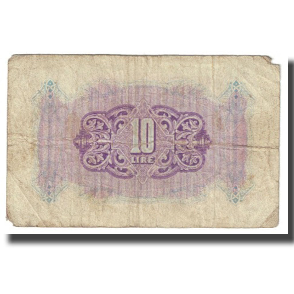 Banknot, Libia, 10 Lire, KM:M4a, VF(20-25)