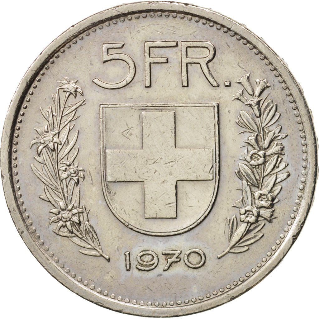 Schweiz, 5 Francs, 1970, Bern, EF(40-45), Copper-nickel, KM:40a.1
