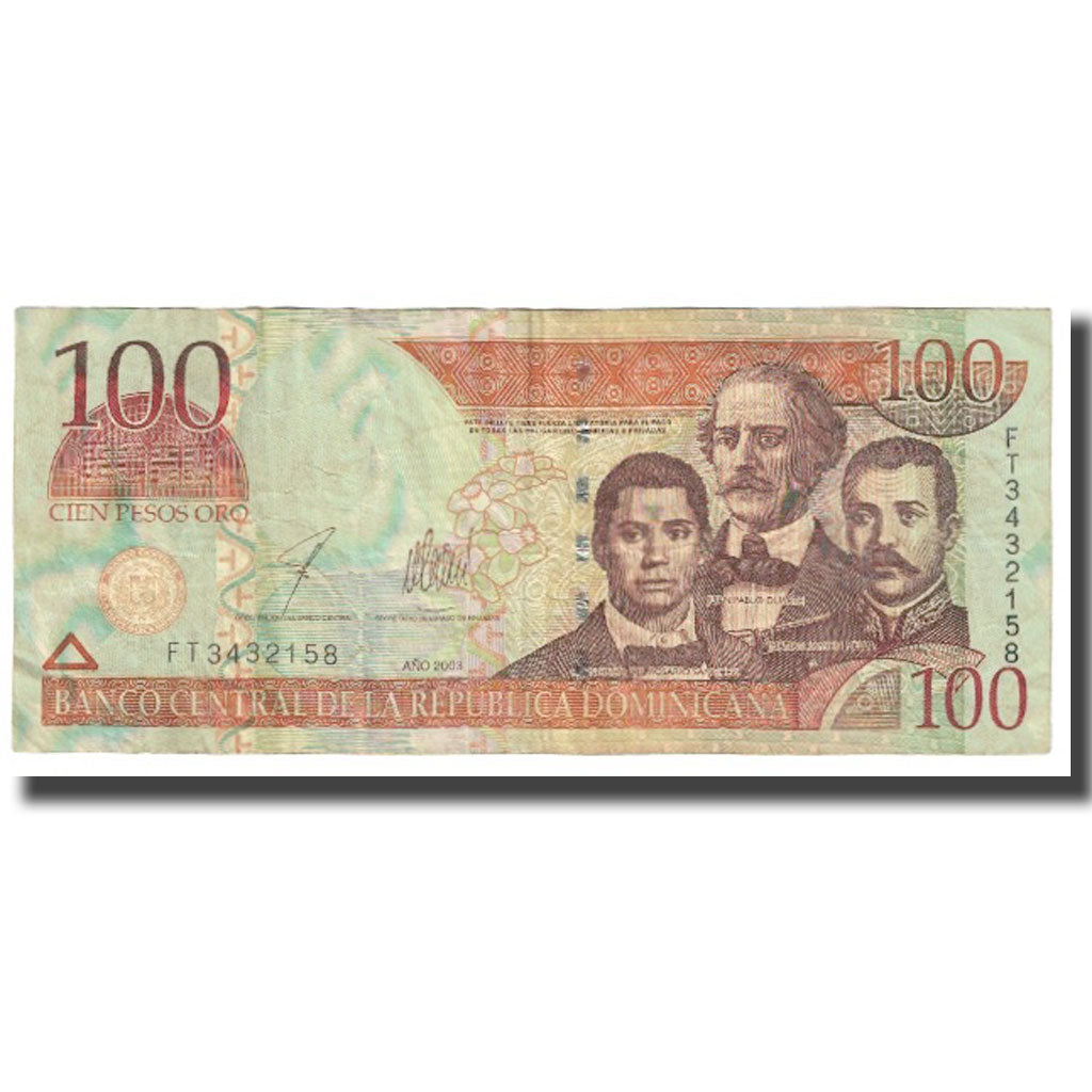 Banknote, Dominican Republic, 100 Pesos Dominicanos, 2003, KM:184a, EF(40-45)