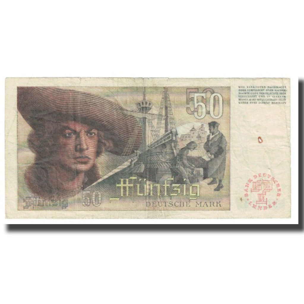 Banknote, GERMANY - FEDERAL REPUBLIC, 50 Deutsche Mark, KM:14A, VF(20-25)