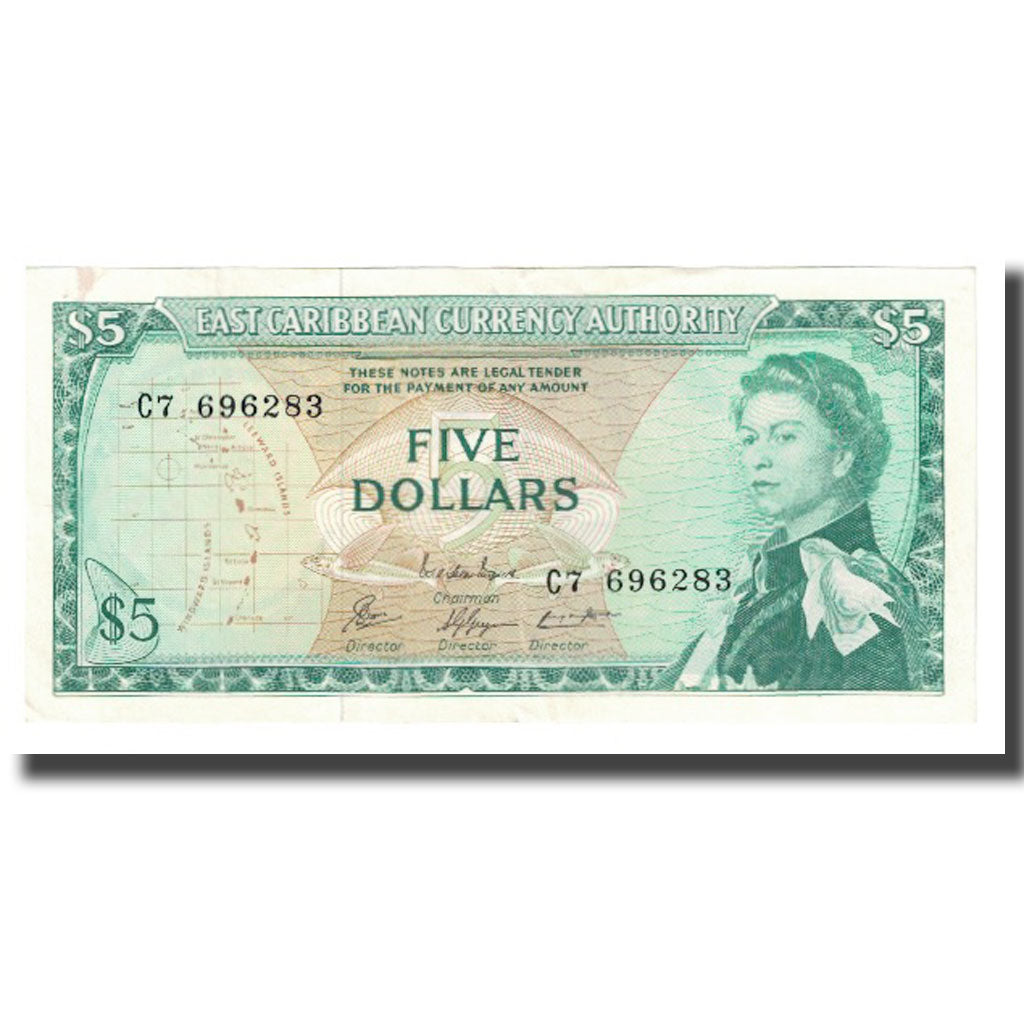 Banknote, East Caribbean States, 5 Dollars, KM:14i, AU(55-58)
