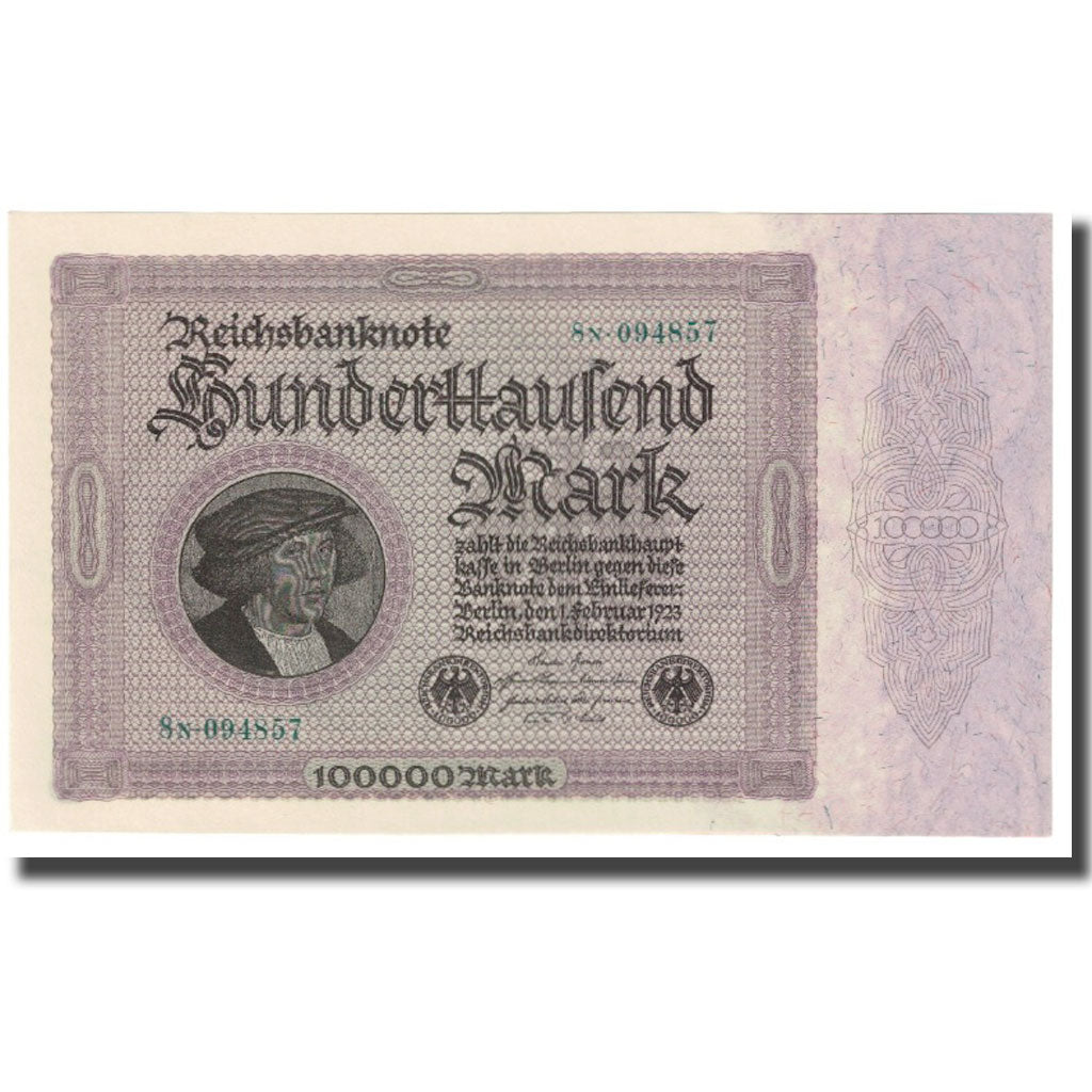 Banknote, Germany, 100,000 Mark, 1923, 1923-02-01, KM:83a, UNC(65-70)