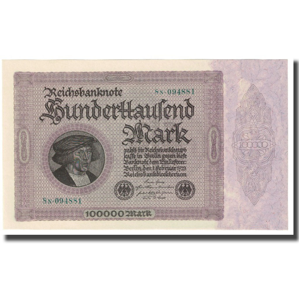 Banknote, Germany, 100,000 Mark, 1923, 1923-02-01, KM:83a, UNC(65-70)
