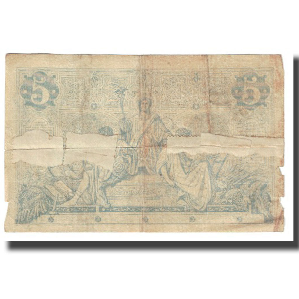 França, 5 Francs, Noir, 1873, 1873-02-28, VG(8-10), Fayette:1.15, KM:60