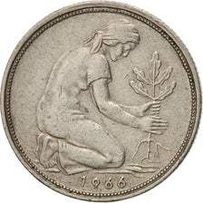 GERMANY - FEDERAL REPUBLIC, 50 Pfennig, 1966, Hamburg, EF(40-45), KM 109.1