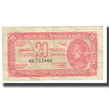 Banknote, Yugoslavia, 20 Dinara, 1944, KM:51a, VF(20-25)