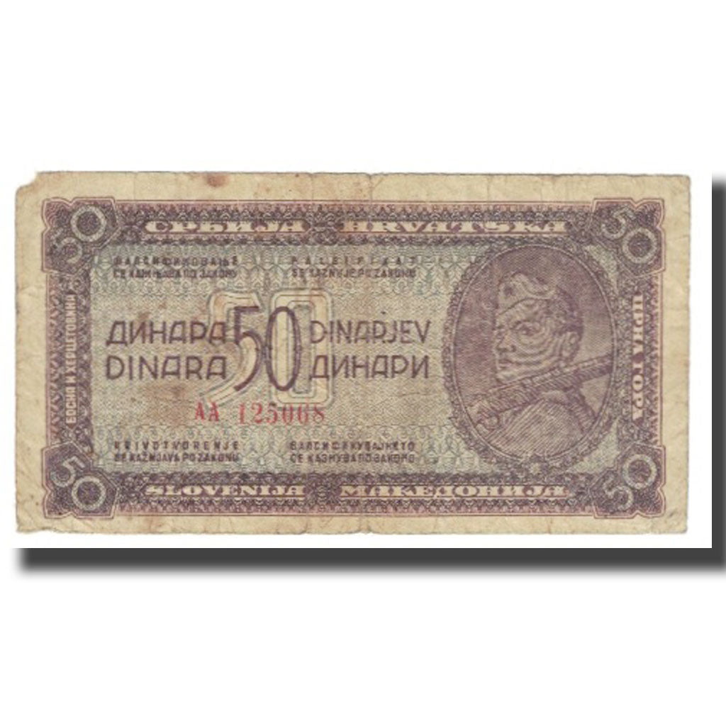 Banknote, Yugoslavia, 50 Dinara, KM:52a, VF(20-25)