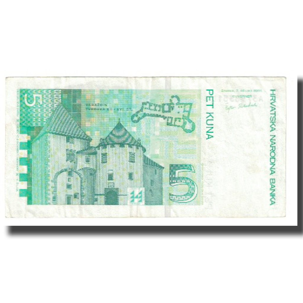 Banknote, Croatia, 5 Kuna, 2001, 2001-03-07, KM:28a, EF(40-45)