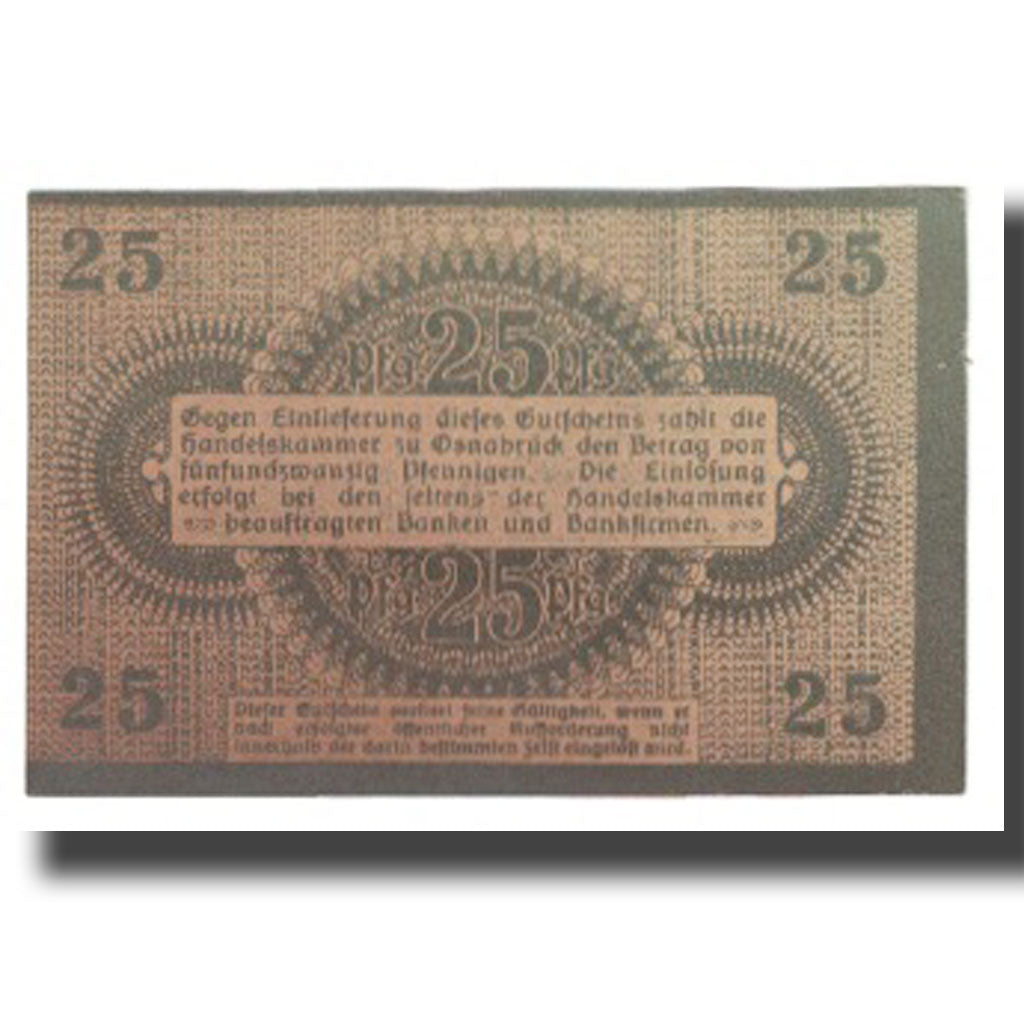 Banknote, Germany, Osnabruck, 25 Pfennig, Texte, 1917, 1917-05-01, UNC(63)