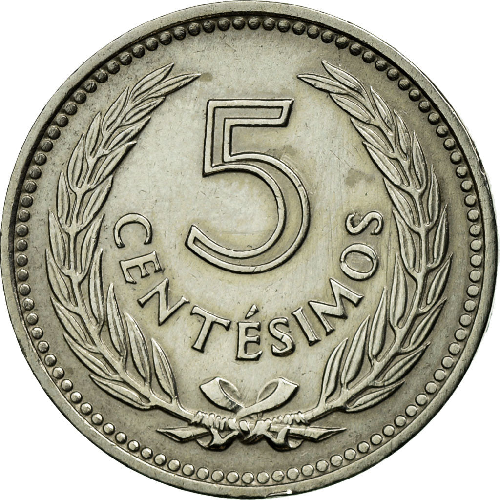 Moneta, Uruguay, 5 Centesimos, 1953, BB, Rame-nichel, KM:34
