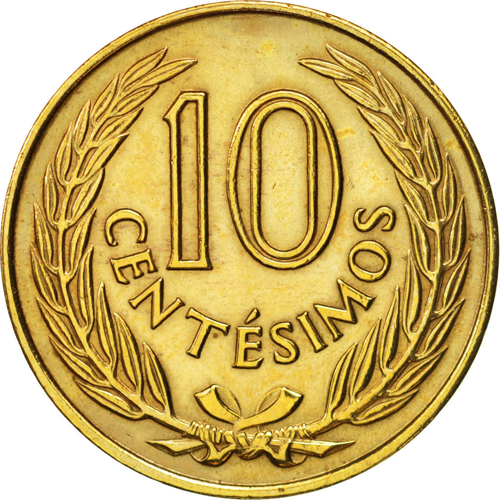 Coin, Uruguay, 10 Centesimos, 1960, EF(40-45), Nickel-brass, KM:39
