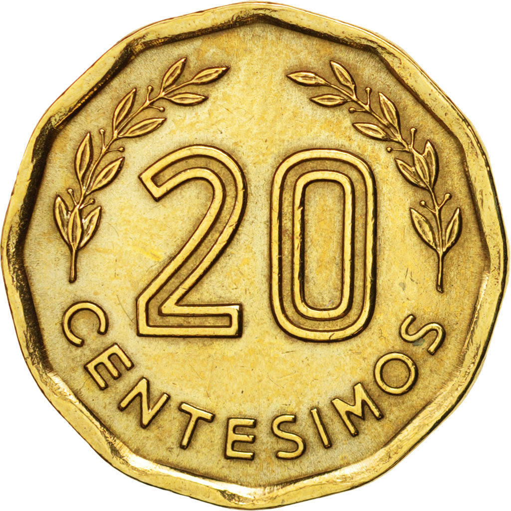 Uruguay, 20 Centesimos, 1976, Santiago, EF(40-45), Aluminum-Bronze, KM:67