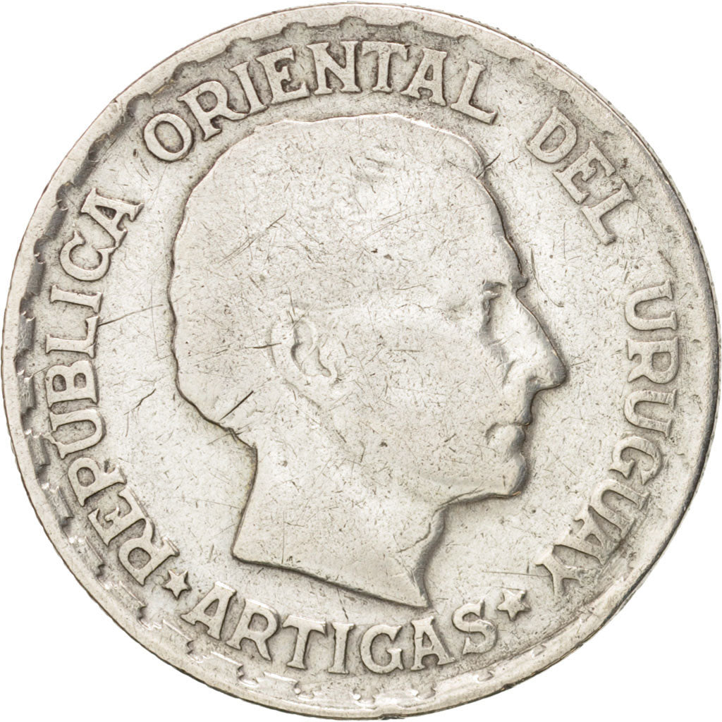 Uruguay, 50 Centesimos, 1943, Santiago, VF(20-25), Silver, KM:31