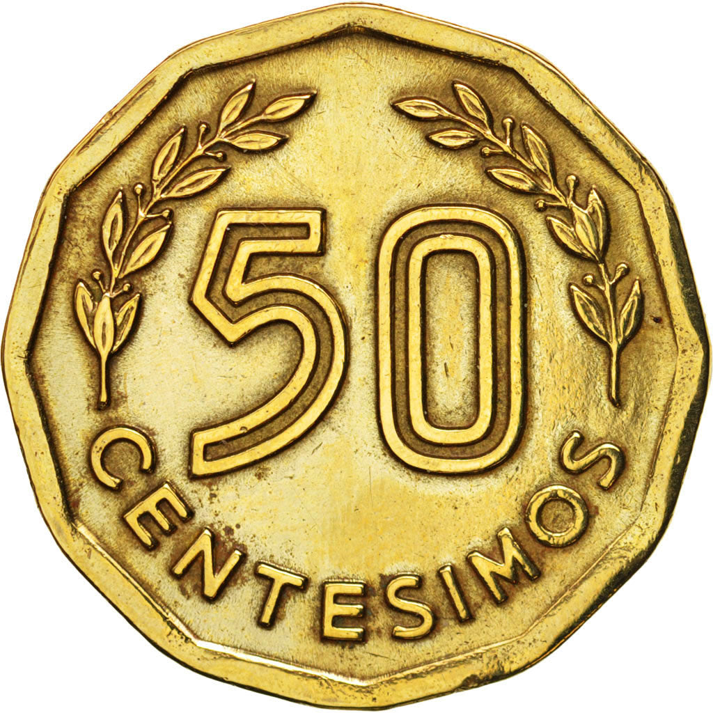 Uruguay, 50 Centesimos, 1977, Santiago, EF(40-45), Aluminum-Bronze, KM:68