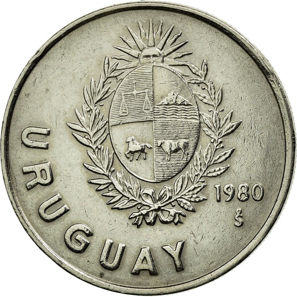 Monnaie, Uruguay, Nuevo Peso, 1980, Santiago, TTB, Copper-nickel, KM:74