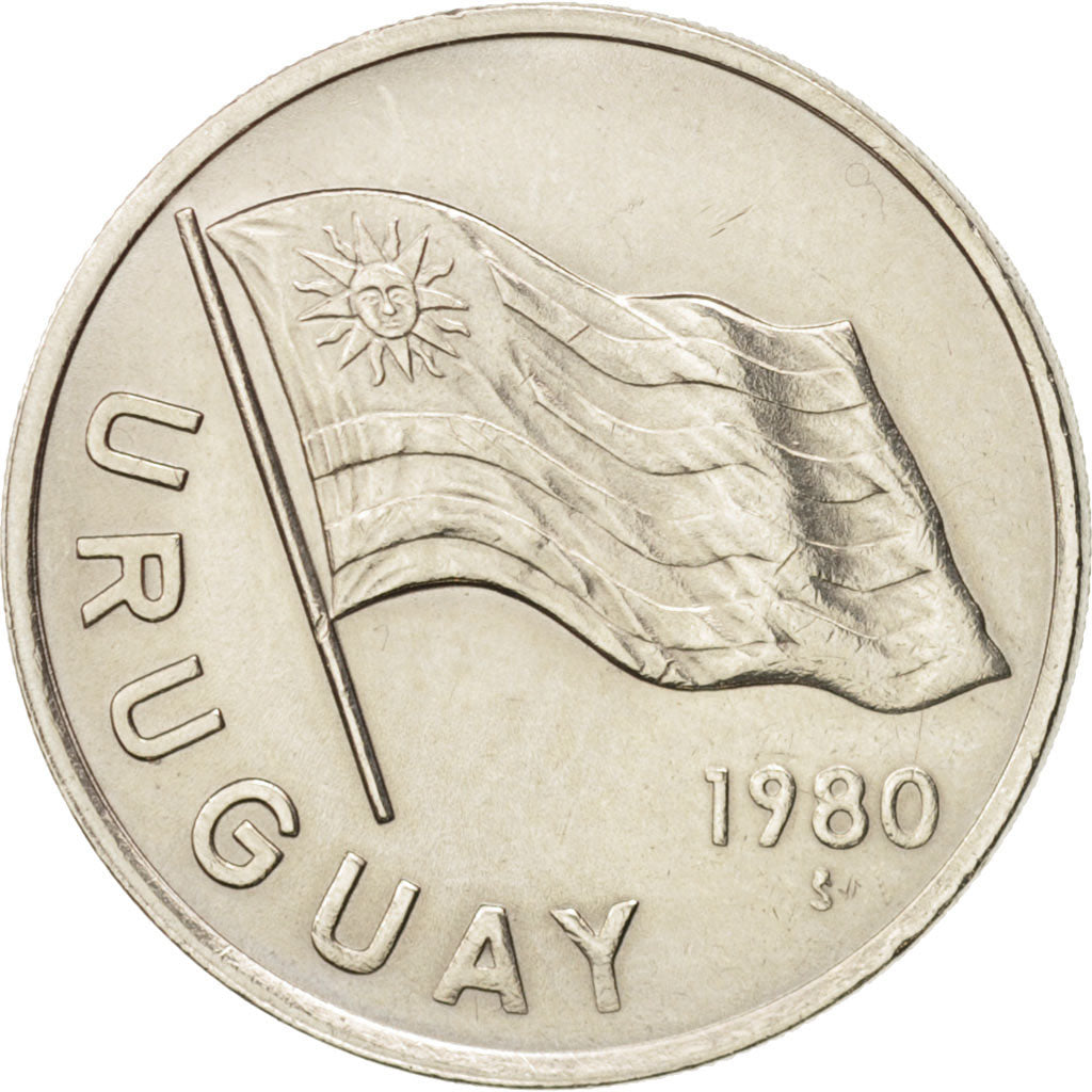 Uruguay, 5 Nuevos Pesos, 1980, Santiago, AU(55-58), Copper-Nickel-Zinc, KM:75