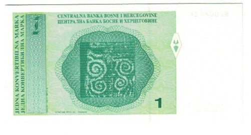 Banknote, Bosnia - Herzegovina, 1 Convertible Marka, KM:59a, UNC(65-70)