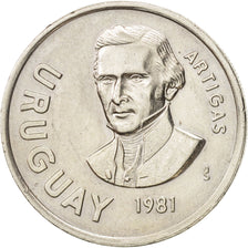 Moneda, Uruguay, 10 Nuevos Pesos, 1981, Santiago, EBC, Cobre - níquel, KM:79