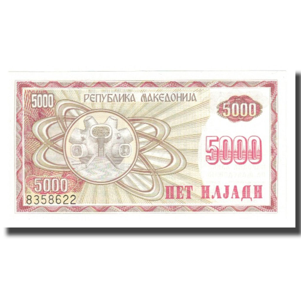 Nota, Macedónia, 5000 (Denar), 1992, KM:7a, UNC(65-70)