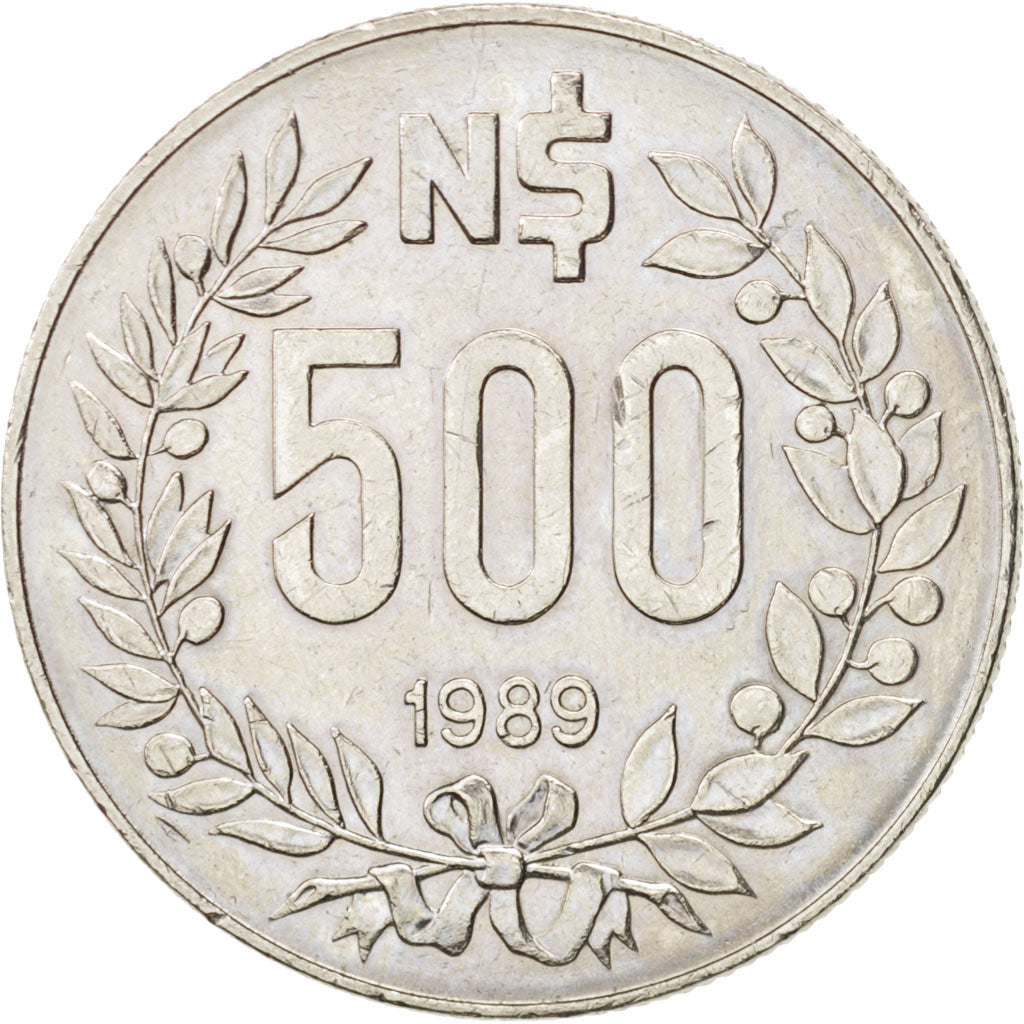 Uruguay, 500 Nuevos Pesos, 1989, Paris, EF(40-45), Copper-nickel, KM:98