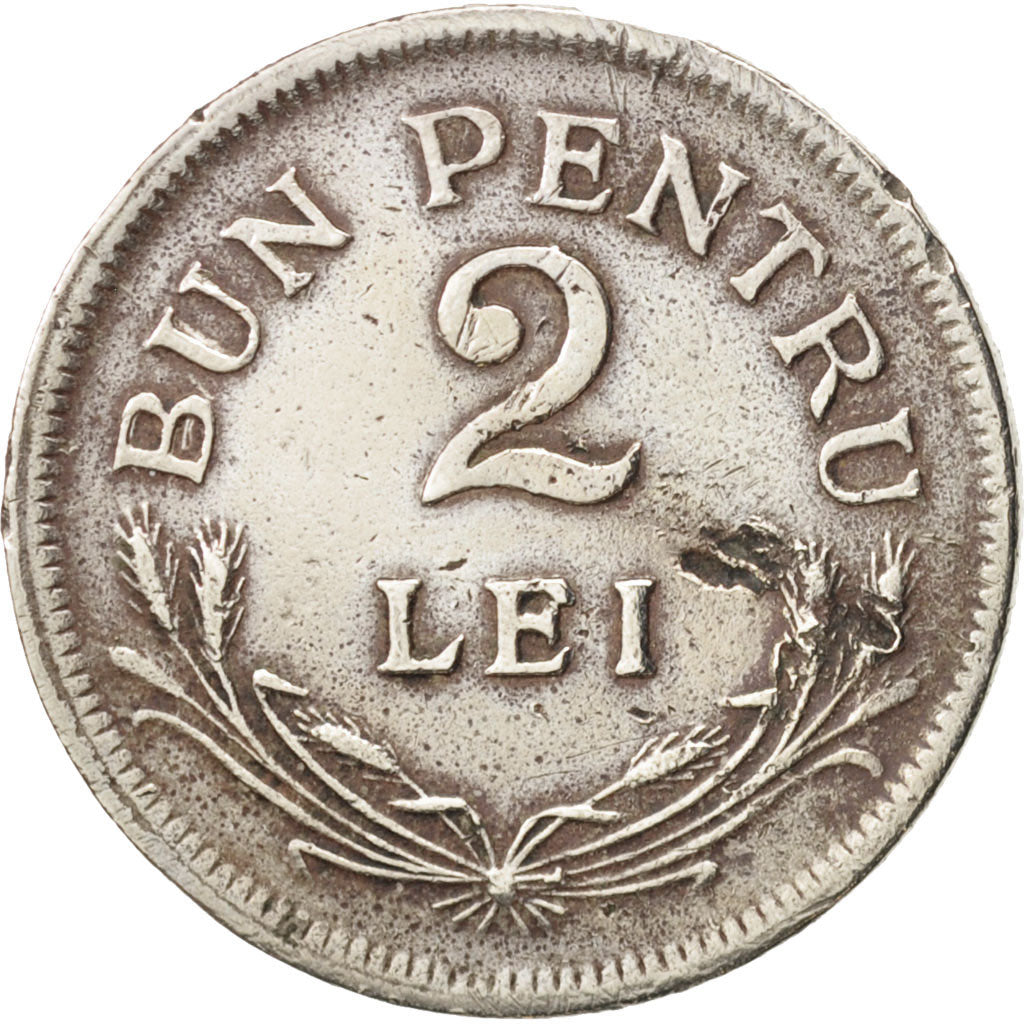 Romania, Ferdinand I, 2 Lei, 1924, VF(20-25), Copper-nickel, KM:47