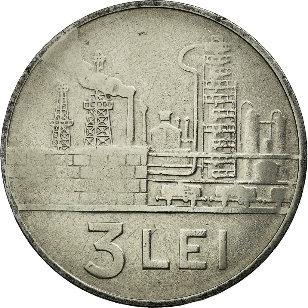 Coin, Romania, 3 Lei, 1963, EF(40-45), Nickel Clad Steel, KM:91