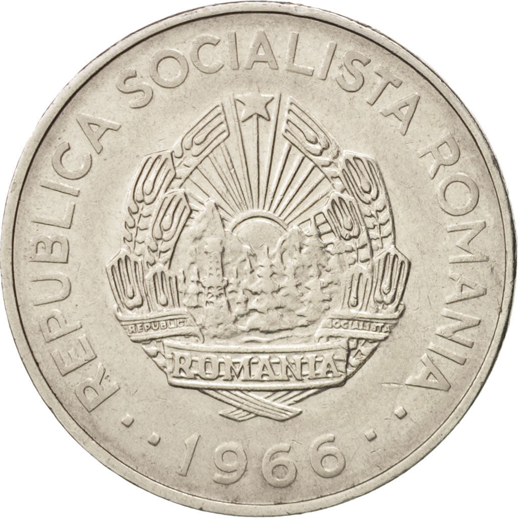 Coin, Romania, 3 Lei, 1966, EF(40-45), Nickel Clad Steel, KM:96
