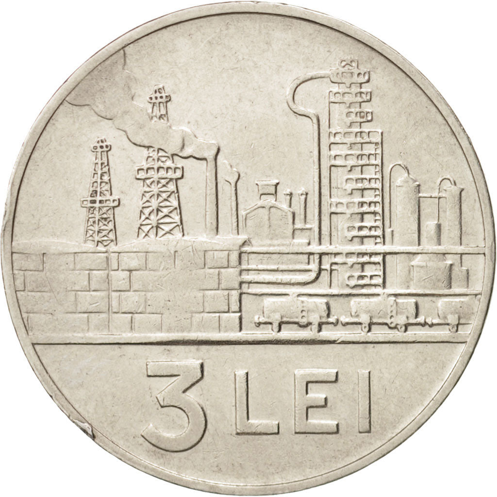Coin, Romania, 3 Lei, 1966, EF(40-45), Nickel Clad Steel, KM:96