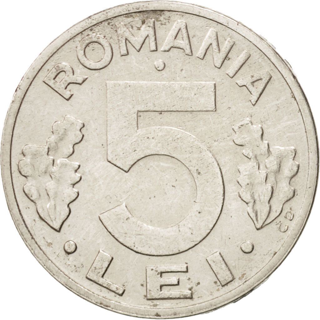 Romania, 5 Lei, 1993, EF(40-45), Nickel plated steel, KM:114
